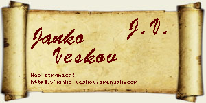 Janko Veskov vizit kartica